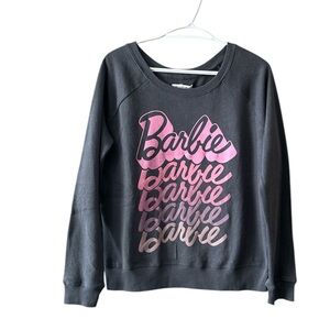 Grayson Threads Black Sweatshirt with Pink Barbie Script